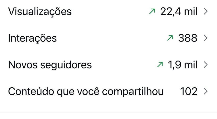 Print de insights reais da hospedagem em Ninho Verde II